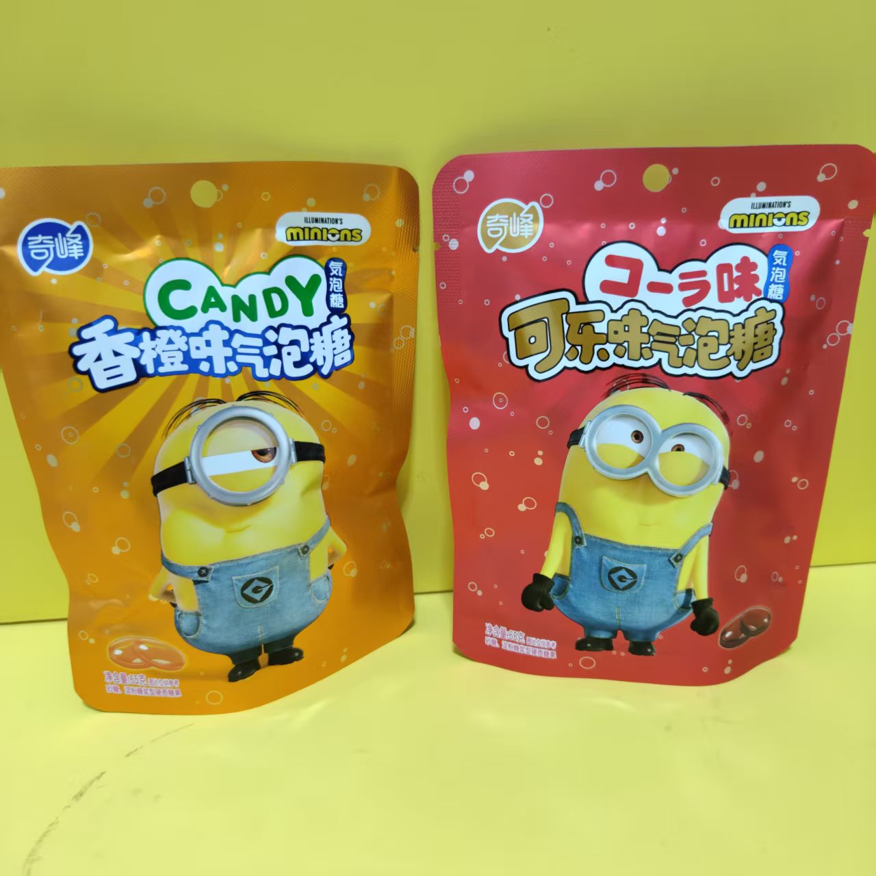 可乐味香橙味气泡糖硬制糖果