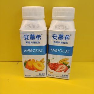 好吃休闲零食安慕希希腊风味酸奶黄桃草莓燕麦200ml【满39元包邮