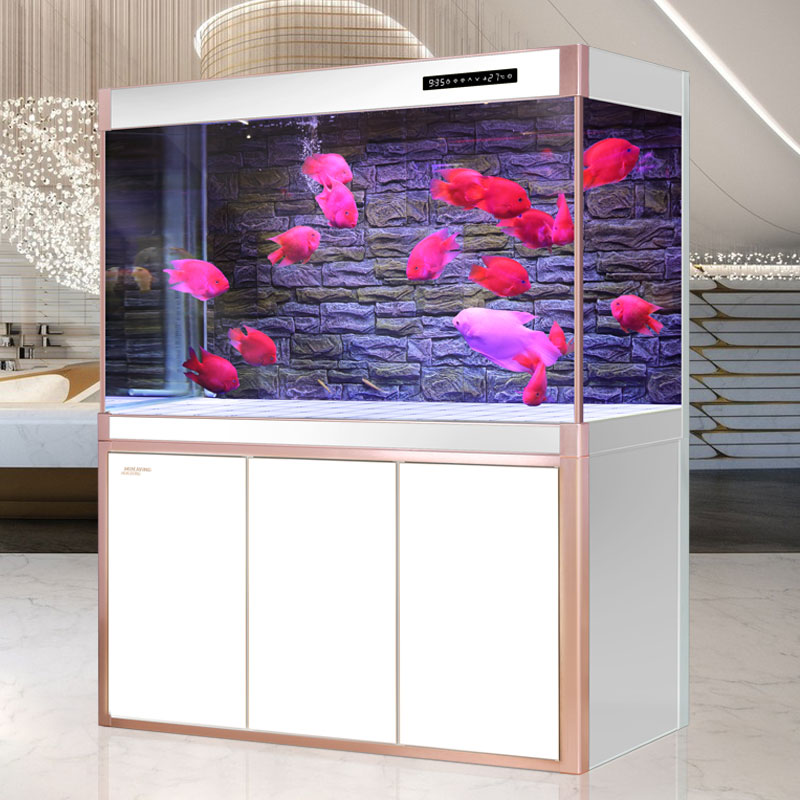 闽江鱼缸客厅落地轻奢生态玻璃