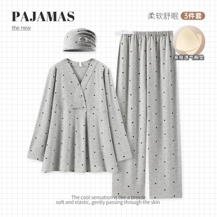 带帽子纯棉春秋冬季月子服产前产后产妇哺乳衣孕妇睡衣大码家居服