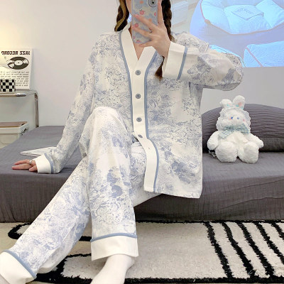 带胸垫纯棉月子服春秋款产后产妇孕妇睡衣哺乳5月份6夏季薄款喂奶 — 2