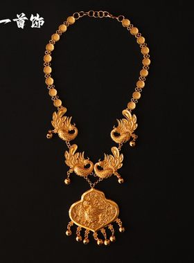 唐风汉服气质百搭镀金锁骨链项链配饰古法古风软璎珞项圈