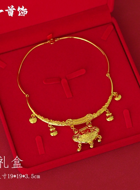 纯铜镀金宝塔宝宝项圈如意岁岁平安满月周岁送礼吊坠璎珞项圈