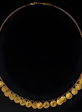 镀金汉服镀金项圈唐风发型搭配原创设计莲唐璎珞锁骨项链