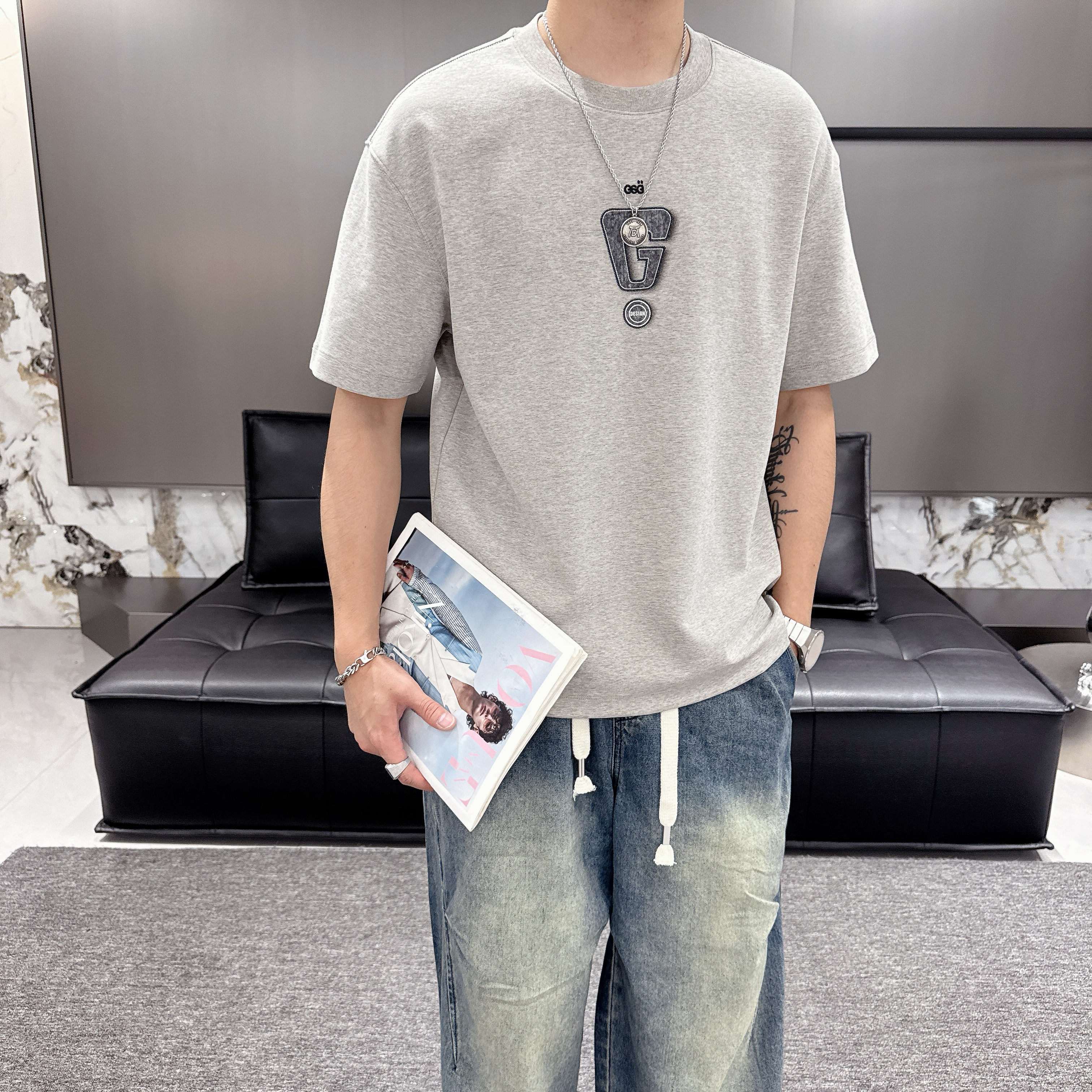 2025秋季新款男士圆领短袖时T恤