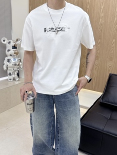 复古圆领短袖 T恤男宽松休闲百搭上衣 美式 2026新款