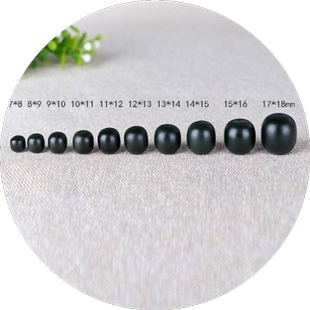 精选和田玉老型珠塔黑青玉一细桶珠散珠单颗鼓珠手工项链手串配珠