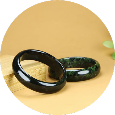 西藏玉药王石玉手镯天然墨绿玉橄榄绿女手饰品活磁墨玉药王石手镯