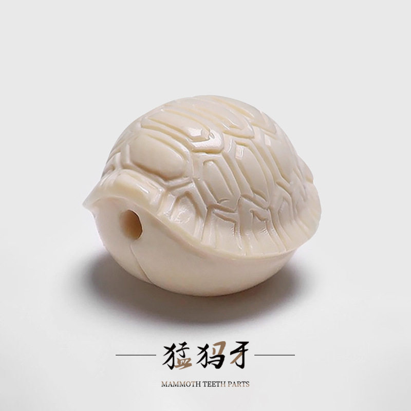 冰料猛犸象牙雕刻配饰富甲天下龟壳背云散珠吊坠挂件手串diy饰品