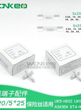 保险丝 5*25mm 5*20陶瓷R054芯R055熔断器 0.5A1A2A3A4A5A6A8A10A