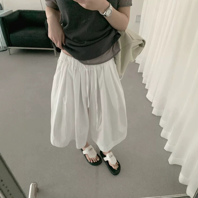 2026夏季极简好看八分休闲裤女