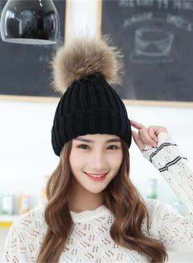 针织帽子少女可爱秋冬天