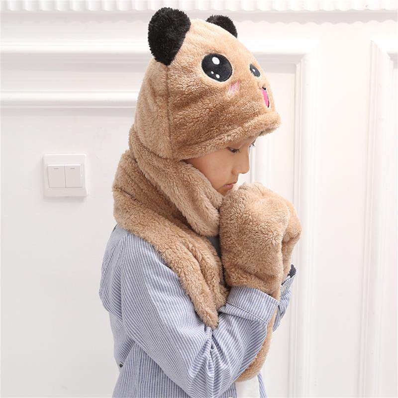 冬季小学生双面连帽围巾手套一体防寒儿童保暖小熊套头帽时尚卡通,服饰配件/皮带/帽子/围巾,围巾/丝巾/披肩,淘宝优惠券,粉丝福利购,淘宝优惠卷