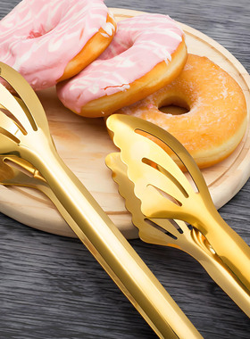 食品夹子不锈钢防烫烧烤夹面包夹蛋糕夹加长加厚牛排烤肉夹取菜夹