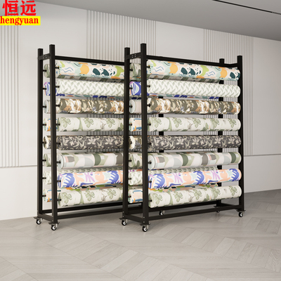 新款移动面料展示架布料吊卡色卡布匹架子挂卷布货架纺织服装库房