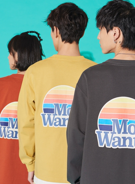 隐形人正品潮社 彩虹印花宽松圆领长袖t恤男女潮MostwantedLab