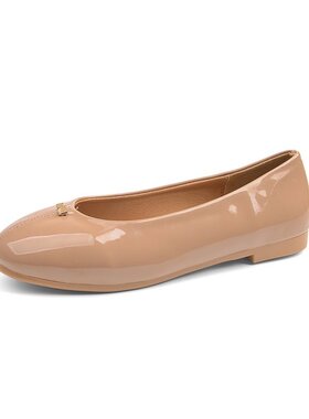 2026夏季新款女鞋PU圆头橡胶懒人鞋低跟(小于3cm)粗跟