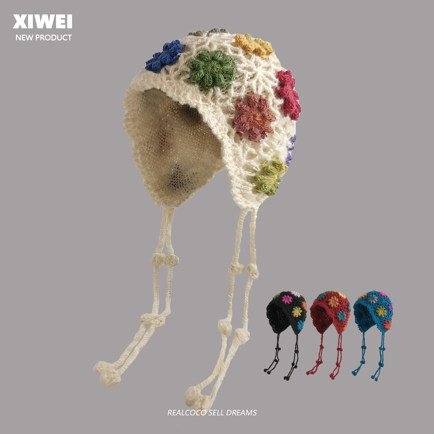 手工编织复古民族风针织帽