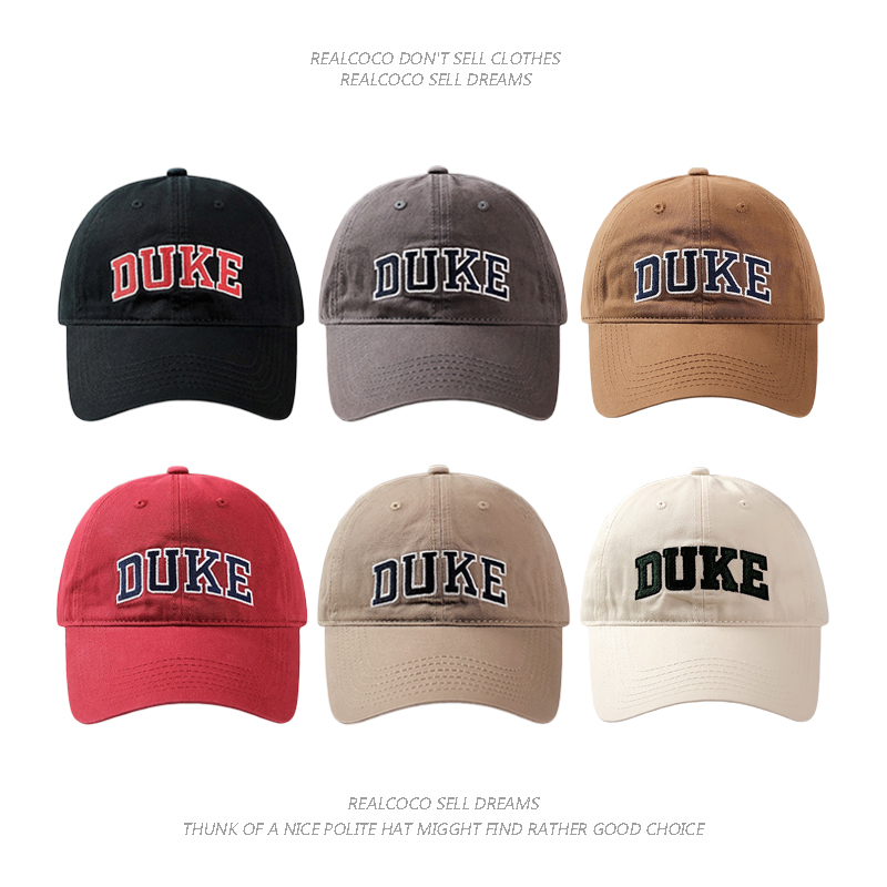 DUKE字母刺绣鸭舌帽夏季出游