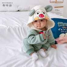 婴儿衣服秋装外出抱哈衣面包超人可爱超萌网红幼儿男宝宝连体衣冬