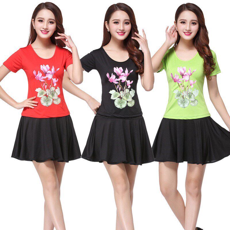 新款短袖广场舞服装女春夏秋季烫贴牛奶丝圆领短t袖上衣t恤衫。|msdalam kategori Butik wanita / wanita, baju-T - dari Buy2taobao.com untuk memberikan perkhidmatan ejen Taobao profesional membeli