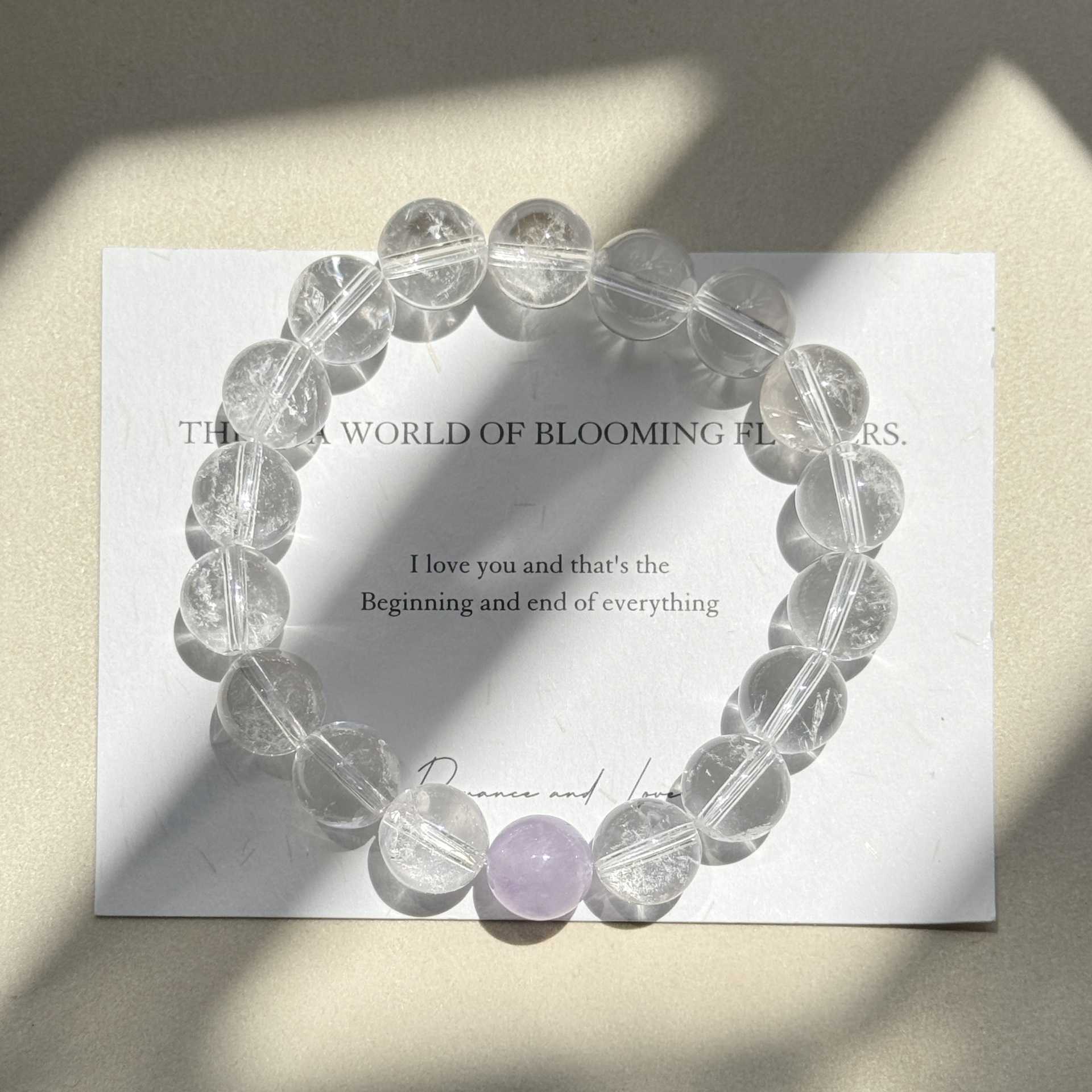 天然爆花白阿塞白水晶手串高级感蓝晶手链女夏小众设计碎冰冰手饰