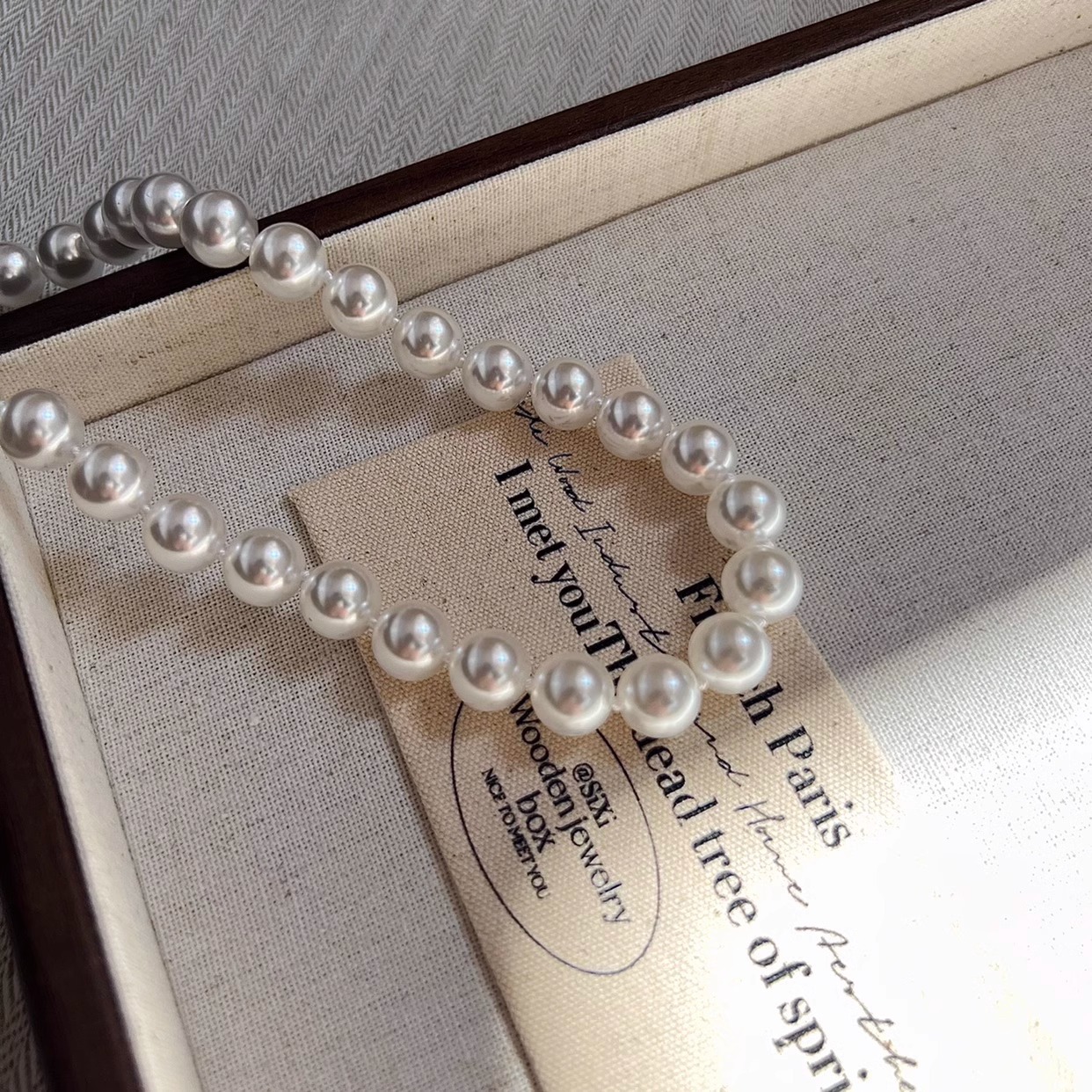 纯银澳白冷光施家珍珠项链fever同款毛衣链锁骨链女秋冬气质饰品