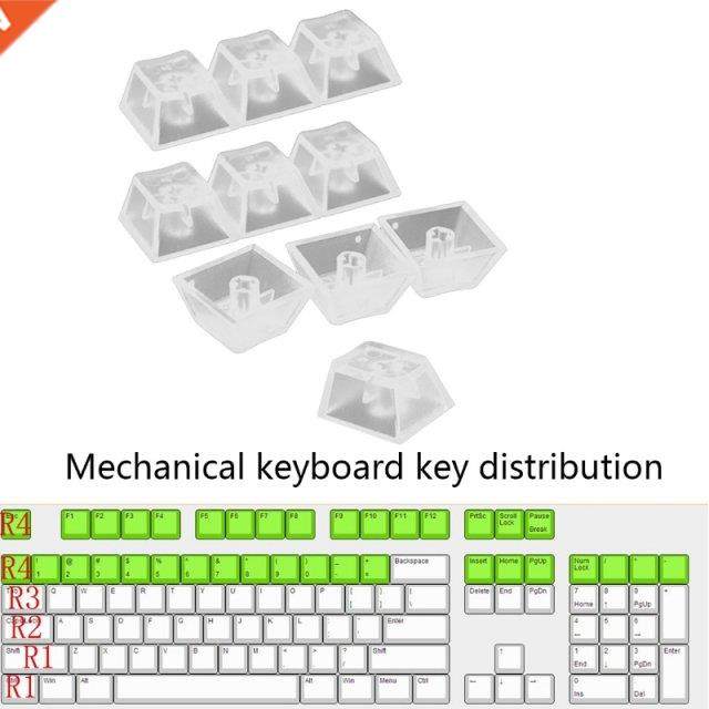 10Pcs Transparent ABS Keycaps Mechanical keyboard Matte Back