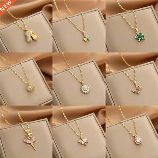 Gold Necklace for Women Zircon Jewelry Pendant Necklace Tita