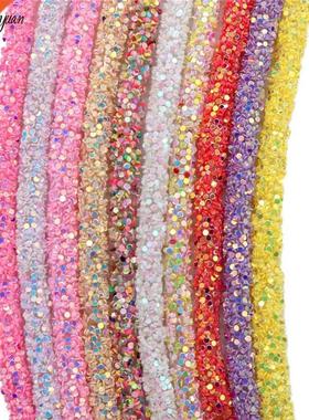1 Yard mm Glitter Sequins Rhinestones Soft Tube Cord for DI
