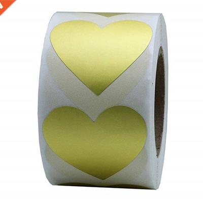 100-500pcs Seal Labels Stickers Heart Shape Of Gold Stickers