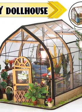 DIY Dollhouse Wooden Miniature Assemble Kits Doll House With