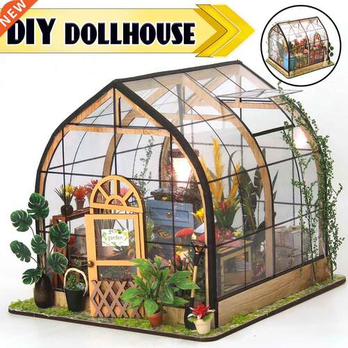 DIY Dollhouse Wooden Miniature Assemble Kits Doll House With