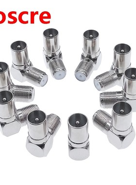 10pcs 90 Degree Right Angled F Connector TV Aerial Cable Con