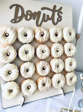 DIY Wooden Donut Wall Rustic Wedding Decoration Tale Donut