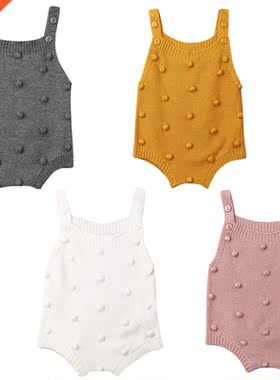 New 4Colors Baby Boys Girls Sleeveless Romper Jumpsuit Knitt
