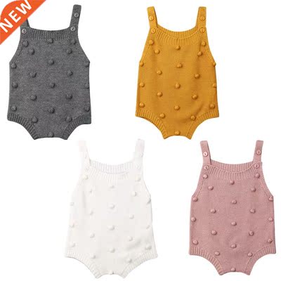 New 4Colors Baby Boys Girls Sleeveless Romper Jumpsuit Knitt