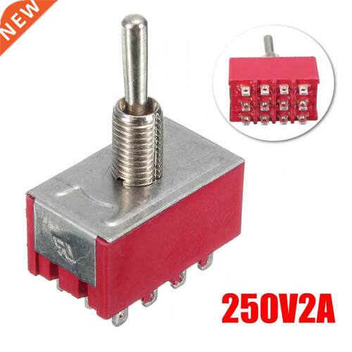 250V 2A 12Pin 3 Speed Toggle ON-OFF Switch Automatic Reset R