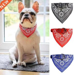 Pet Bandanas Collar for Dogs Cats Adjustable PU Leather