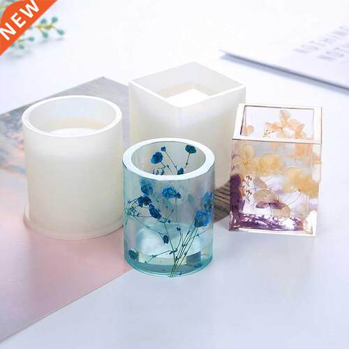 1PC Silicone Mold Epoxy DIY Pen Container Organizer Square R