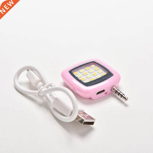 Pink 16 LED Flash Selfie Fill Flash Light 3.5mm Jack Plug Fo