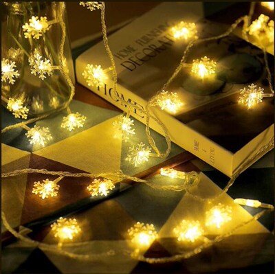Small Snowflake Light Snow Flakes Led String Fairy Lights La