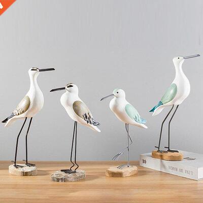 2pcs/set Mediterranean Wooden Nautical Seagull Decor Home Of
