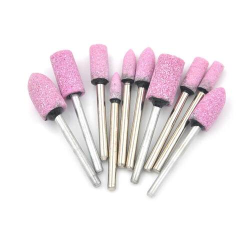 10pcs Abrasive Pink Mounted Stone Rotary To Grinding Wheel
