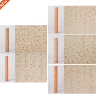 Pottery Tools Texture Clay Modeling Pattern Rollers Set Wood