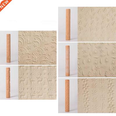 Pottery Tools Texture Clay Modeling Pattern Rollers Set Wood