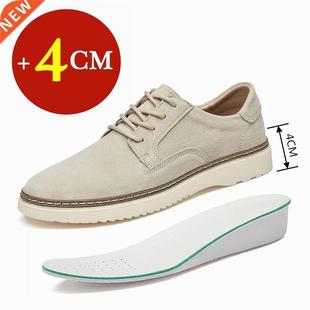 Classic Genuine Leather Casual Shoes Sneakers Man Elevator S