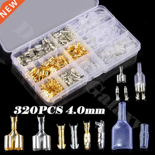 320PCS 4.0mm Car Motorcycle Brass Bullet Male Female Termina