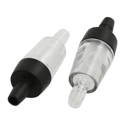 Plastic aquarium unidirectional air check valve x 2 black