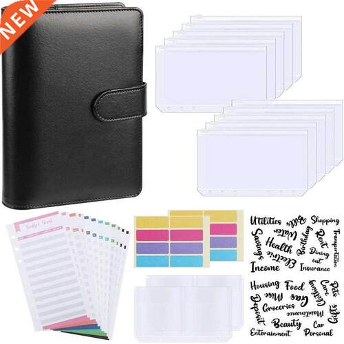 Budget Binder, A6 PU Leather Notebook Planner Organizer Refi